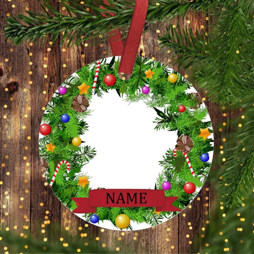 Christmas Ceramic Ornament Add Photo & Name ( Personalized )