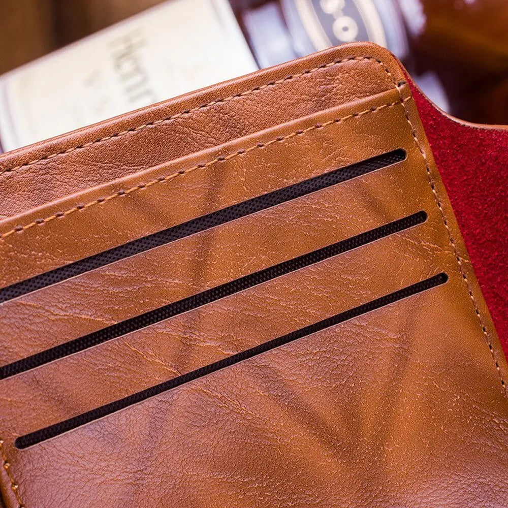 Men's Leather Wallets With 100 US Dollar Pattern, Photo and Credit Card Holder. Perfect Gift for Him!
