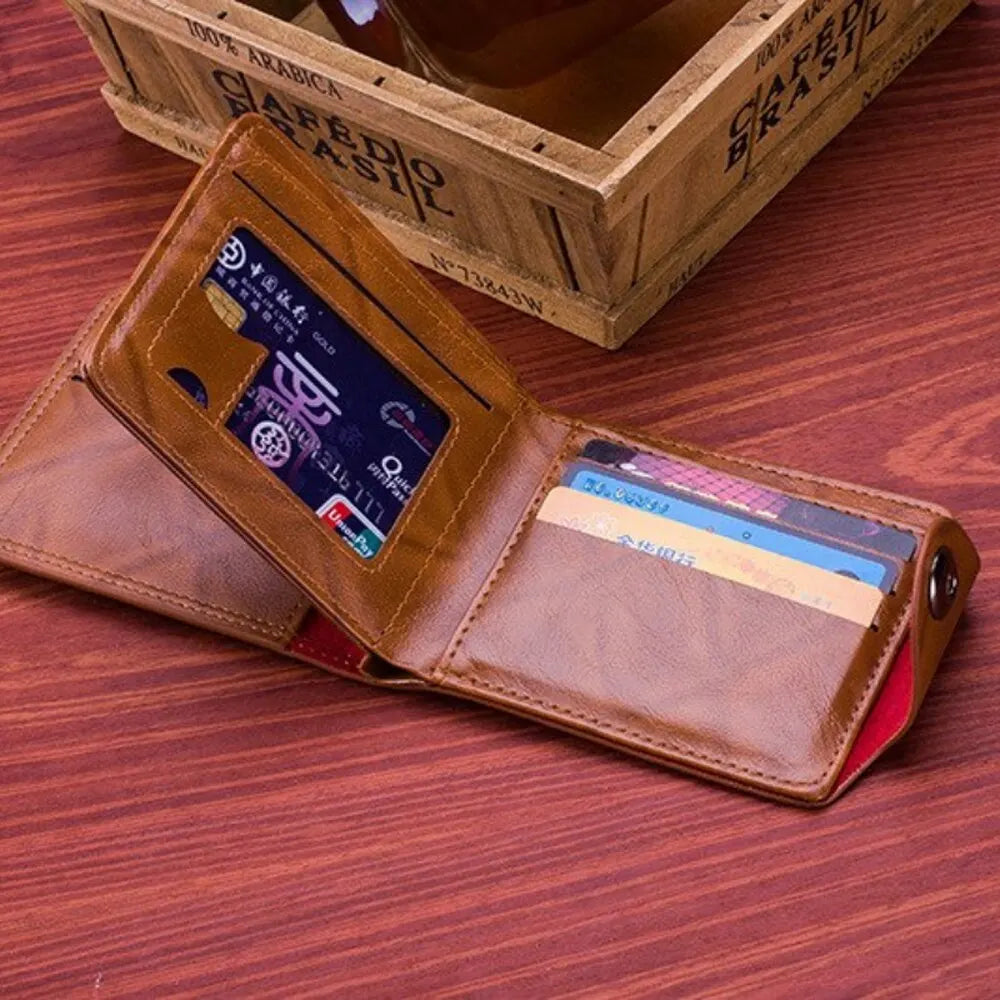 Men's Leather Wallets With 100 US Dollar Pattern, Photo and Credit Card Holder. Perfect Gift for Him!