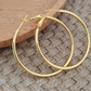 Gold Hoop Earrings 24K Yellow Gold Plated Round Big Circle Piercing Earring Set For Women 30/40/50/60mm Smooth Ear Cuff Jewelry