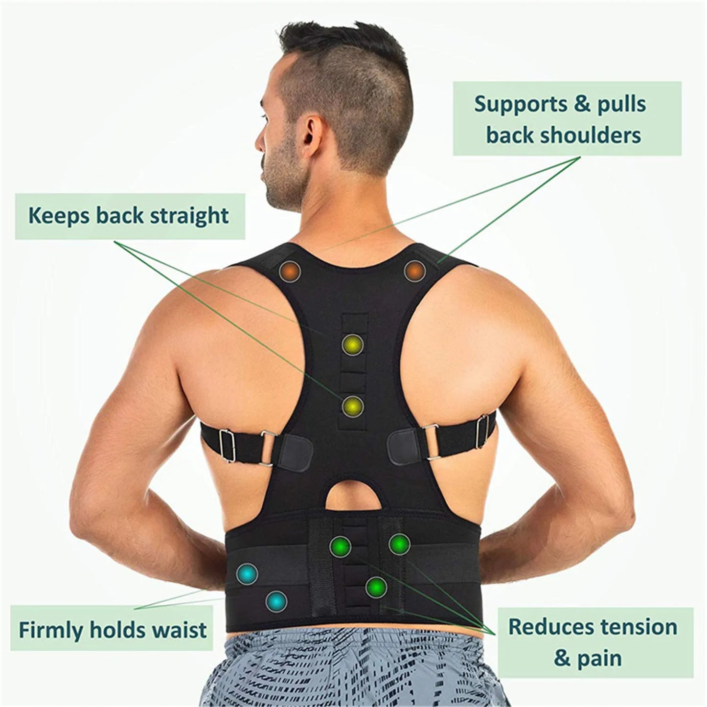 Magnetic therapy posture corrector posture corset shoulder support belt men and women braces and support belt shoulder posture