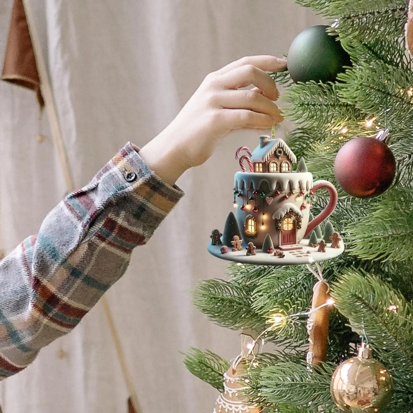 Christmas Decor Coffee Cup Ornaments