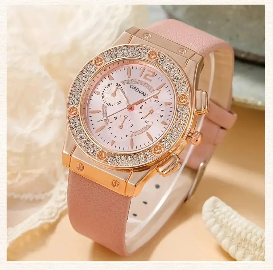 Watches Set Luxury Rhinestone Women Fashion Elegant Wristwatch Quartz Watch For Girl Ladies Clock Relogio Feminino