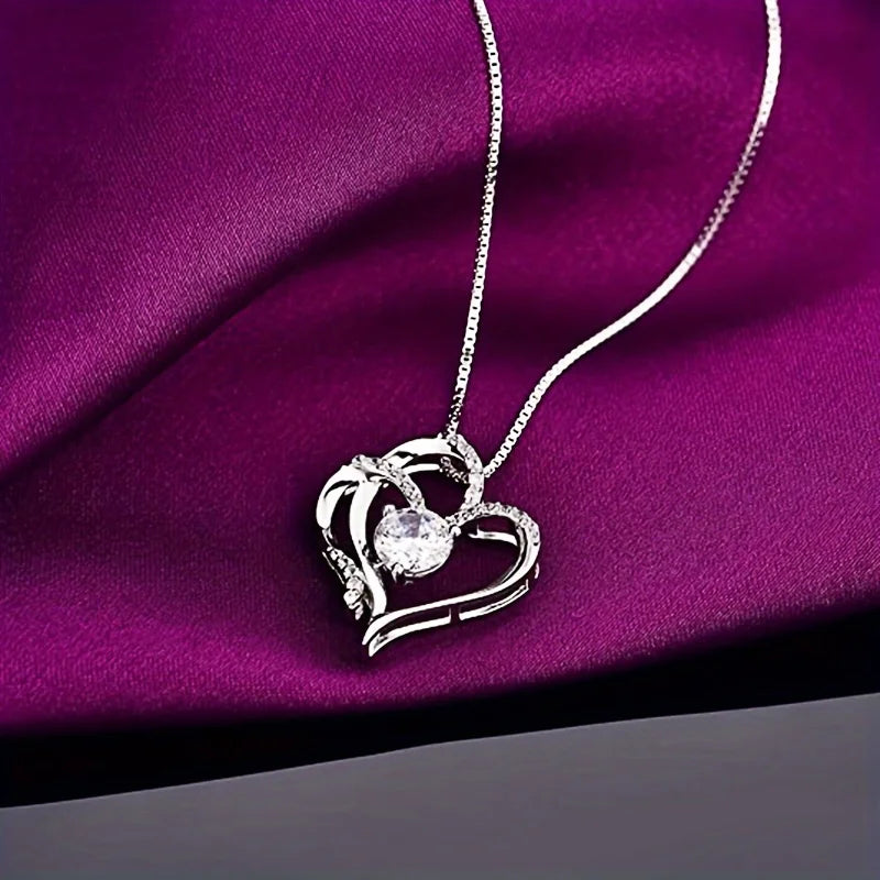 Luxury Zircon Love Heart Necklace