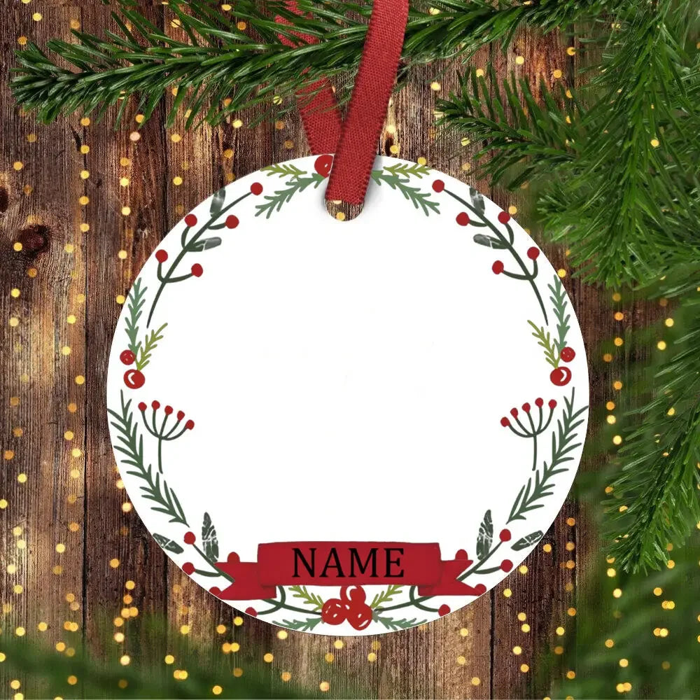 Christmas Ceramic Ornament Add Photo & Name ( Personalized )