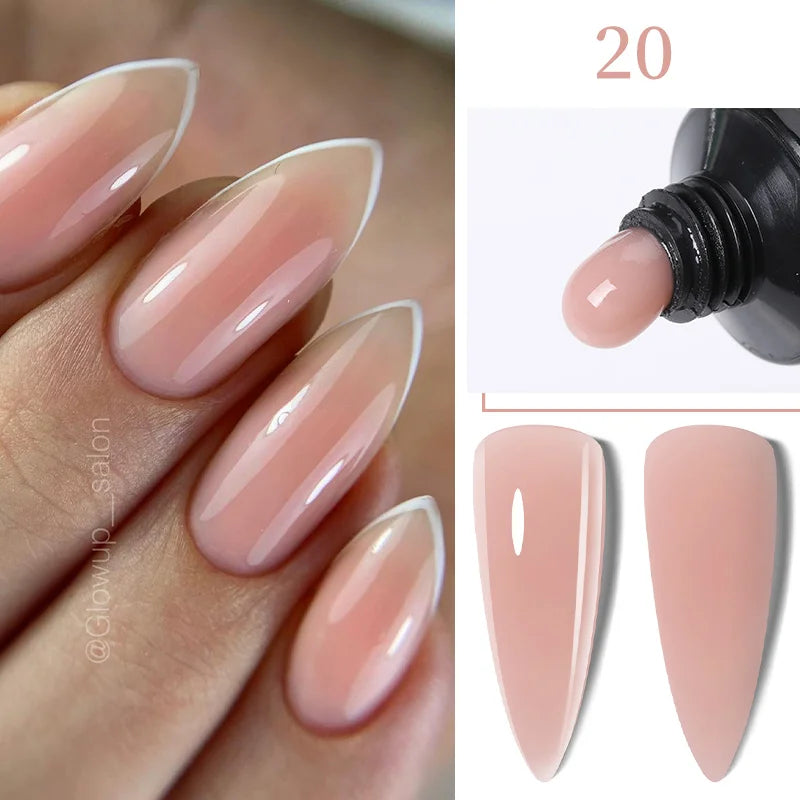 LILYCUTE 15ML Quick Nail Extension Gel Glitter Pink Vernis Semi Permanent UV Gel Nail Polish Nail Art Prolong Construction Gel