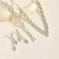 3 Pcs Bridal Jewelry Set Silver Plated Rhinestone Fold Clutch Bracelet Tassel Earrings Wedding Jewelry Gift Trendy Style