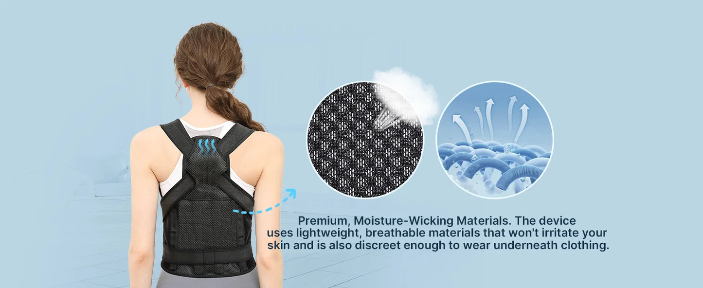 1Pcs Back Brace Posture Corrector for Men and Women, Full Back Support for Upper Lower Neck Shoulder Spine Pain - Scoliosis