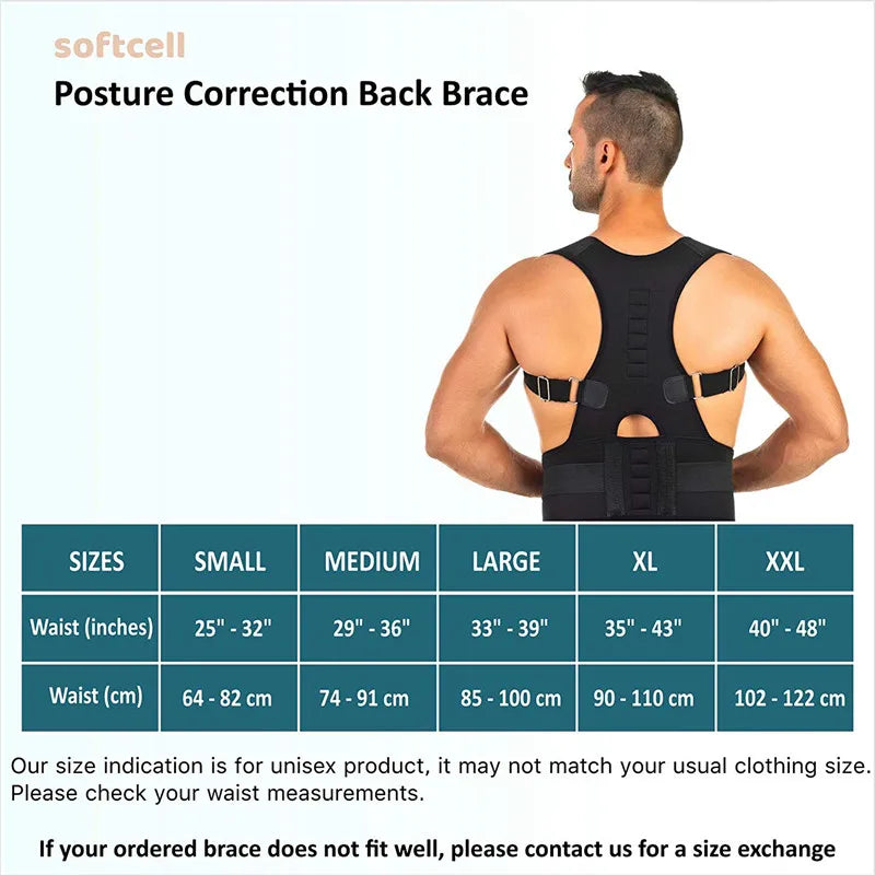 Magnetic therapy posture corrector posture corset shoulder support belt men and women braces and support belt shoulder posture