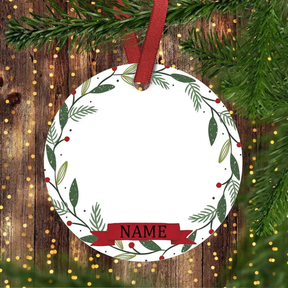 Christmas Ceramic Ornament Add Photo & Name ( Personalized )