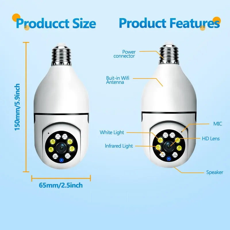 5G Bulb E27 Surveillance Night Vision Camera