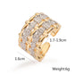 NEWBUY Luxury AAA Cubic Zirconia Pave Setting Copper Wedding Jewelry Delicate Geometric Open Rings For Elegant Women