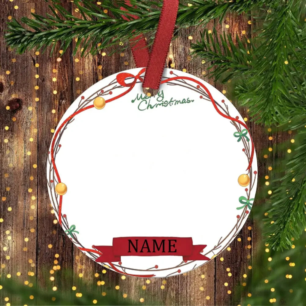 Christmas Ceramic Ornament Add Photo & Name ( Personalized )
