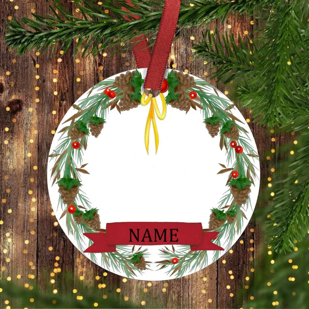 Christmas Ceramic Ornament Add Photo & Name ( Personalized )