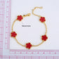 2023 Natural Stone Red Agate White Shell Five Leaf Flower Bracelet Ladies High Quality Adjustable Four Leaf Clover Jewelry Gift