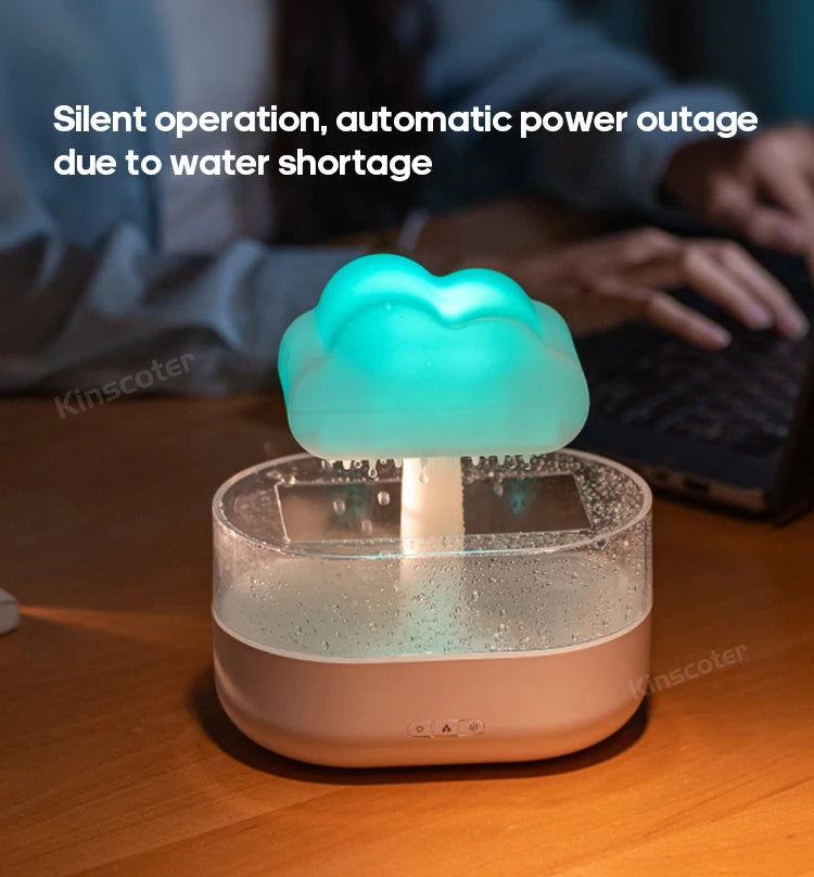 KINSCOTER Rain Clouds Aroma Diffuser Zen Raindrops Air Humidifier Essential Oil Diffuser USB Desktop Ultrasonic Sprayer