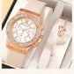 Watches Set Luxury Rhinestone Women Fashion Elegant Wristwatch Quartz Watch For Girl Ladies Clock Relogio Feminino