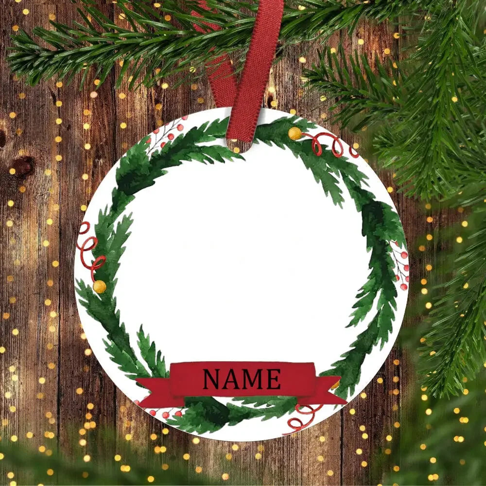 Christmas Ceramic Ornament Add Photo & Name ( Personalized )