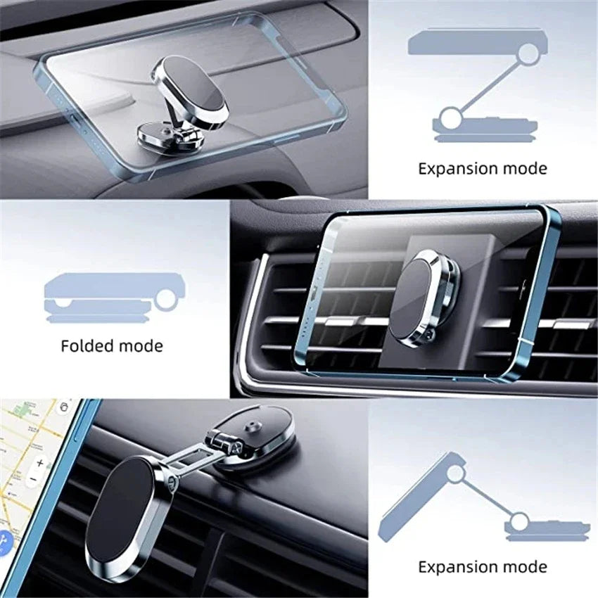 1080 Rotatable Magnetic Car Phone Holder Magnet Smartphone Support GPS Foldable Phone Bracket in Car For iPhone Samsung Xiaomi