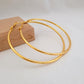 Gold Hoop Earrings 24K Yellow Gold Plated Round Big Circle Piercing Earring Set For Women 30/40/50/60mm Smooth Ear Cuff Jewelry