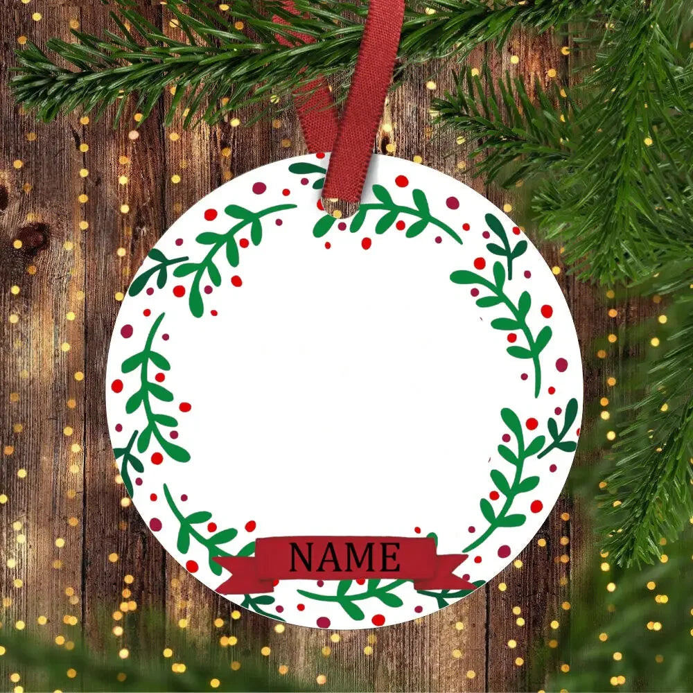 Christmas Ceramic Ornament Add Photo & Name ( Personalized )