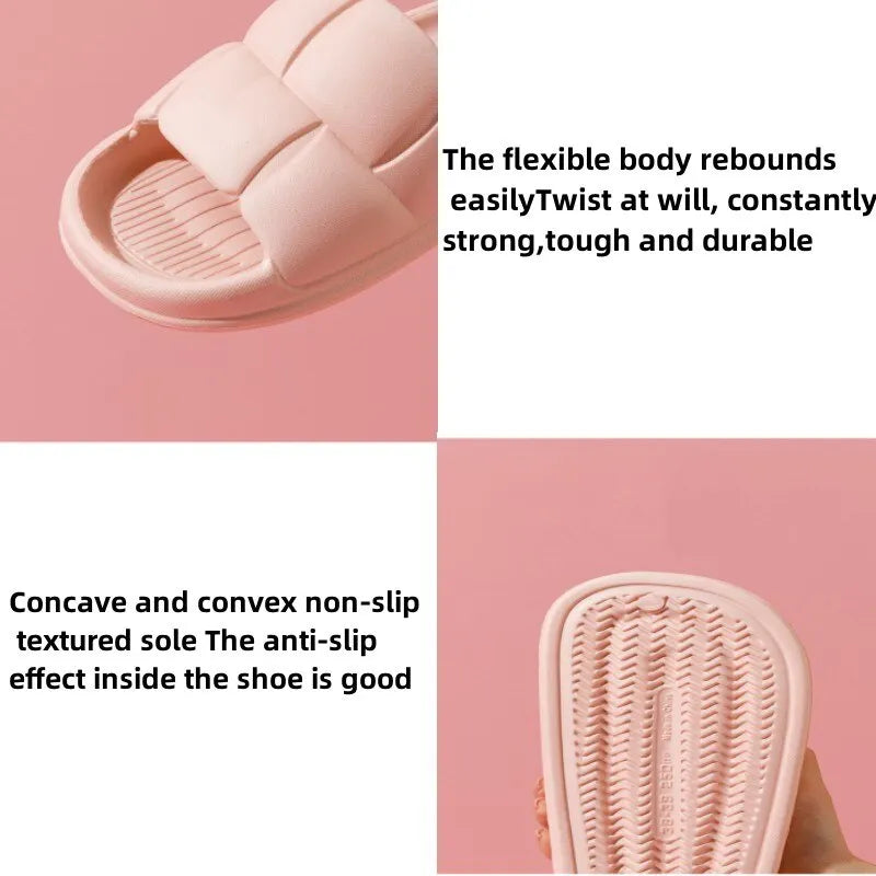 1PC Thick Flat Bottom Bathroom Home Slippers Fashion Soft Sole EVA Indoor Lady Sandals 2023 Summer Non Slip Flip Flops