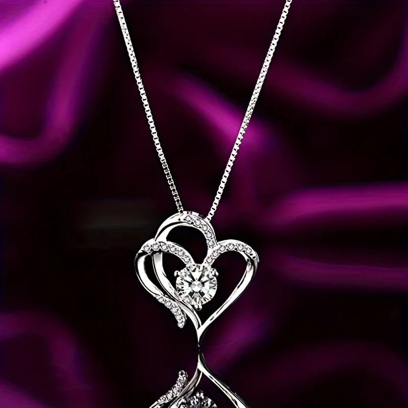 Luxury Zircon Love Heart Necklace