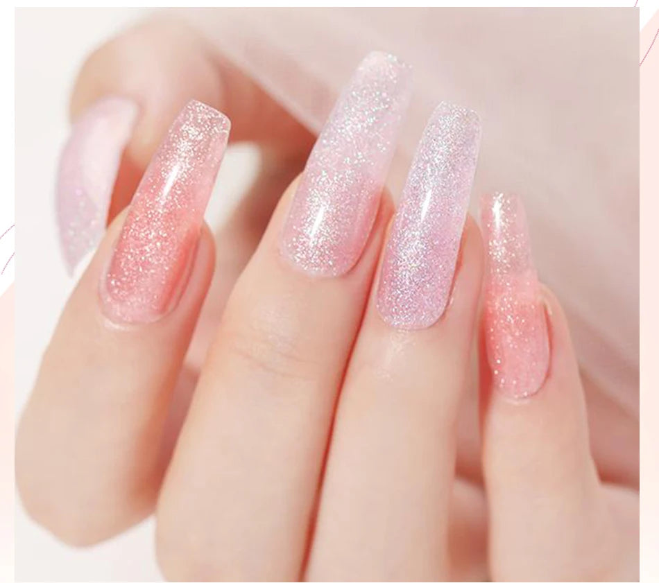 BORN PRETTY 30ml Nail Extension Gel Nail Polish Gitter White Acrylic Nail Glitter Sequins Soak Off UV Extend Gel Nail Extensions