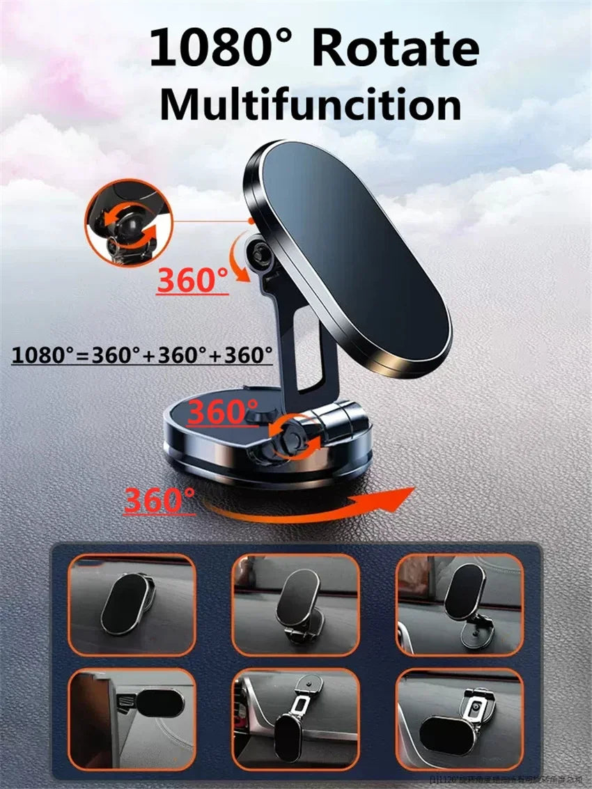 1080 Rotatable Magnetic Car Phone Holder Magnet Smartphone Support GPS Foldable Phone Bracket in Car For iPhone Samsung Xiaomi