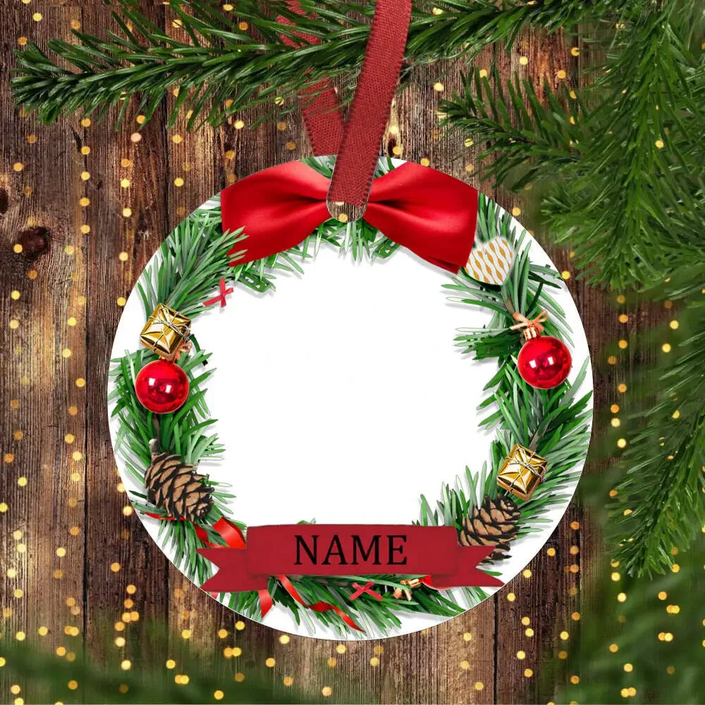 Christmas Ceramic Ornament Add Photo & Name ( Personalized )