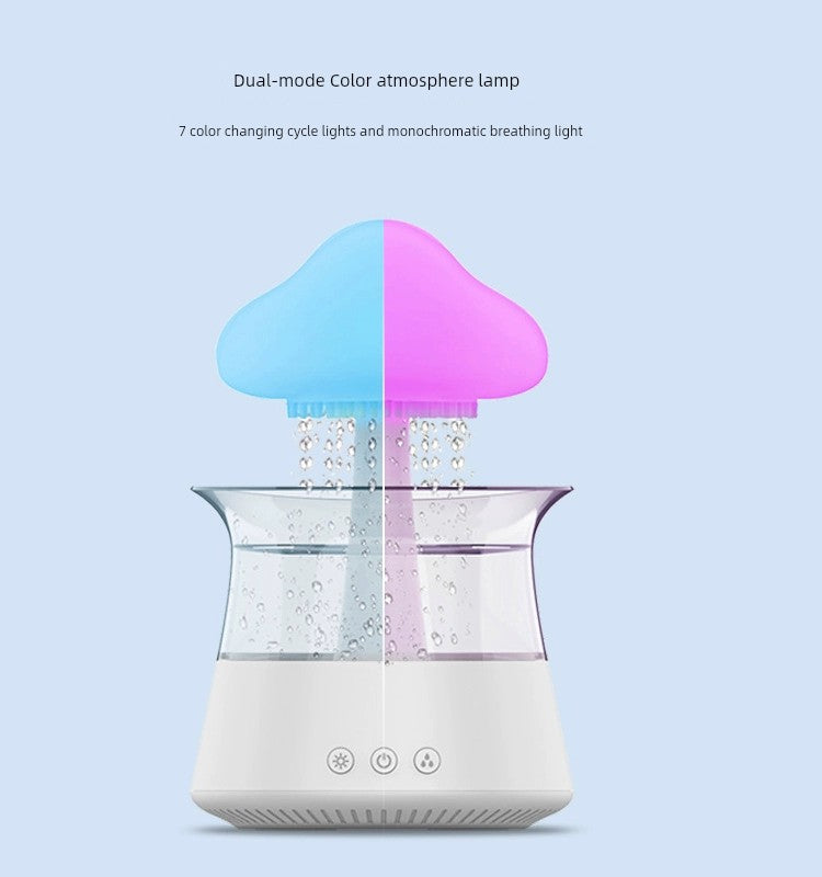 300ml Desktop Humidifier USB Plug-in Cloud Rain Colorful Mushroom Night Light Multifunctional Atomization Aroma Diffuser