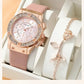 Watches Set Luxury Rhinestone Women Fashion Elegant Wristwatch Quartz Watch For Girl Ladies Clock Relogio Feminino