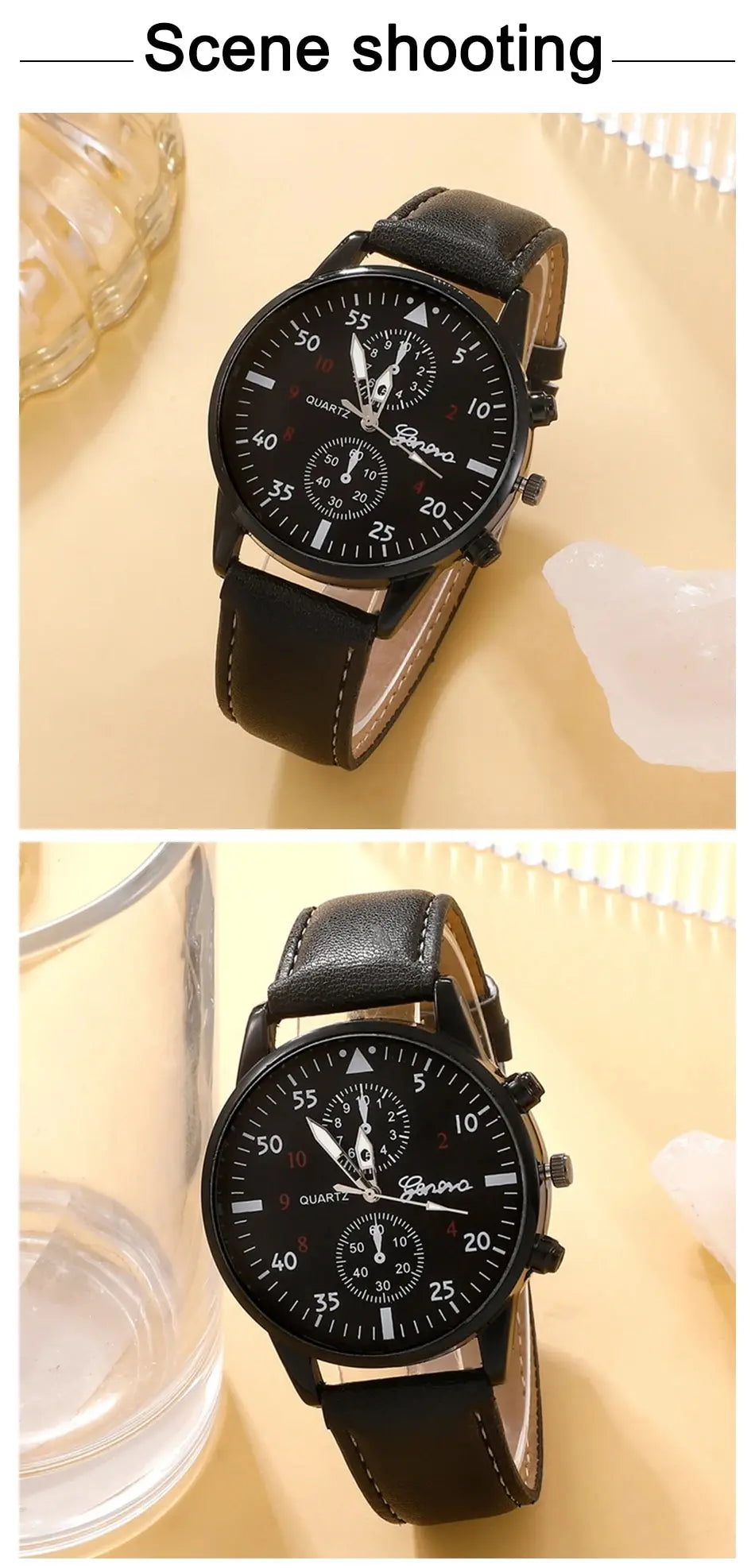 5PCS Set Fashion Mens Sports Watches Man Business Quartz Wristwatch Luxury Leather Bracelet Men Casual Clock Watch