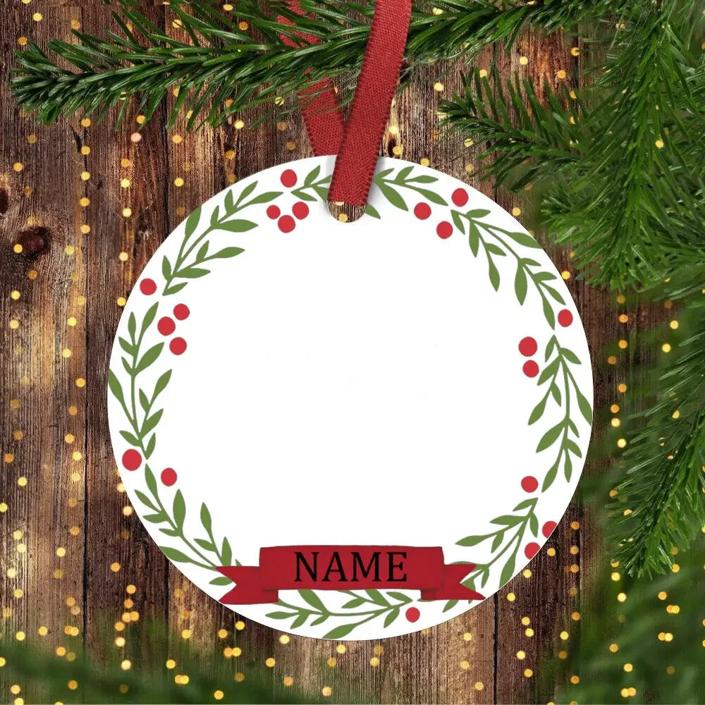 Christmas Ceramic Ornament Add Photo & Name ( Personalized )